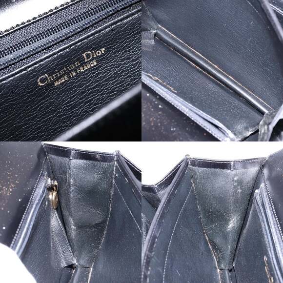 DIOR Shoulder Bag Leather Black Gold - Picture 12 of 13